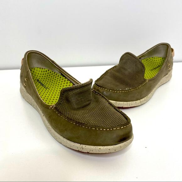 Superfeet Fir Bungee Cord Leather Loafers Slip On 8 - Picture 1 of 10